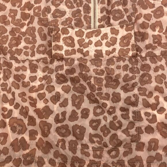 GOOD AMERICAN DESERT LEOPARD LIGHTWEIGHT QUARTER ZIP SHEER PULLOVER JACKET SMALL - Picture 5 of 14